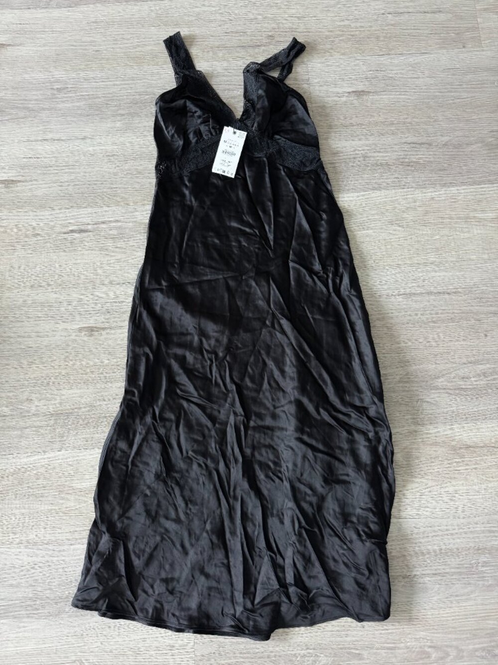 Zara ZW Collection Satin Lace Trim Maxi Slip Dress - Picture 9 of 12